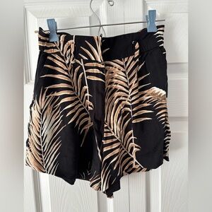 Tropical Black and Tan Women Shorts